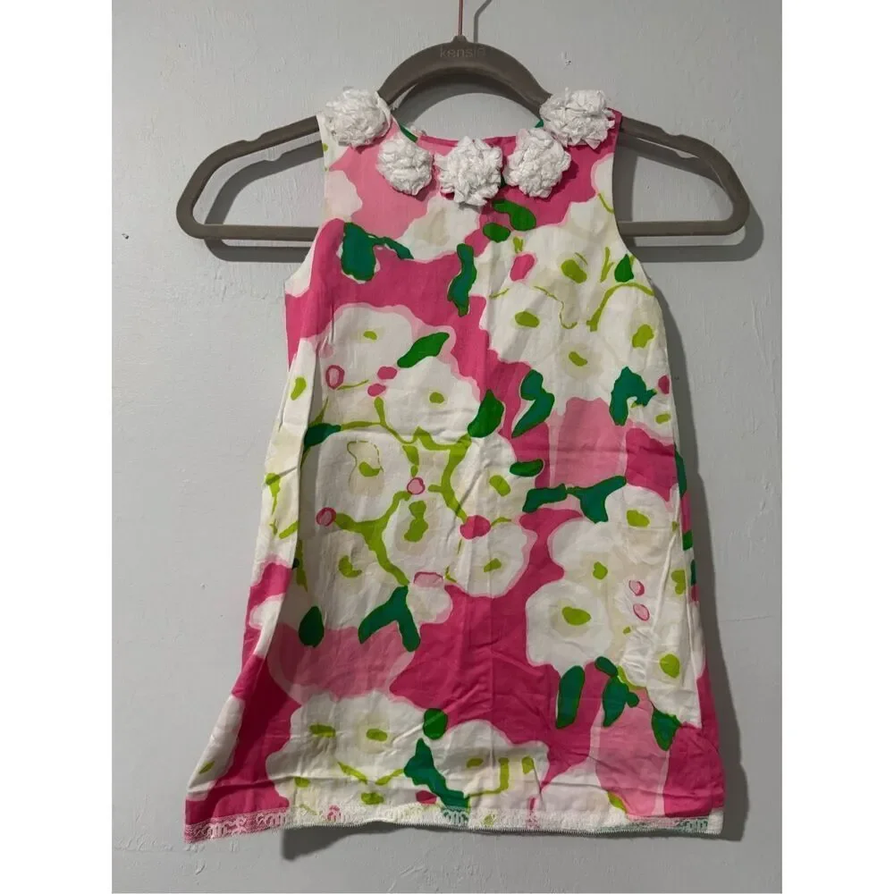 Lilly Pulitzer little girl pink floral sleeveless dress 4 - Picture 1 of 7